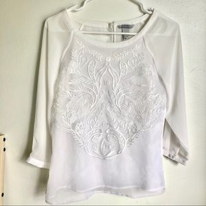 Sheer embroidered top
